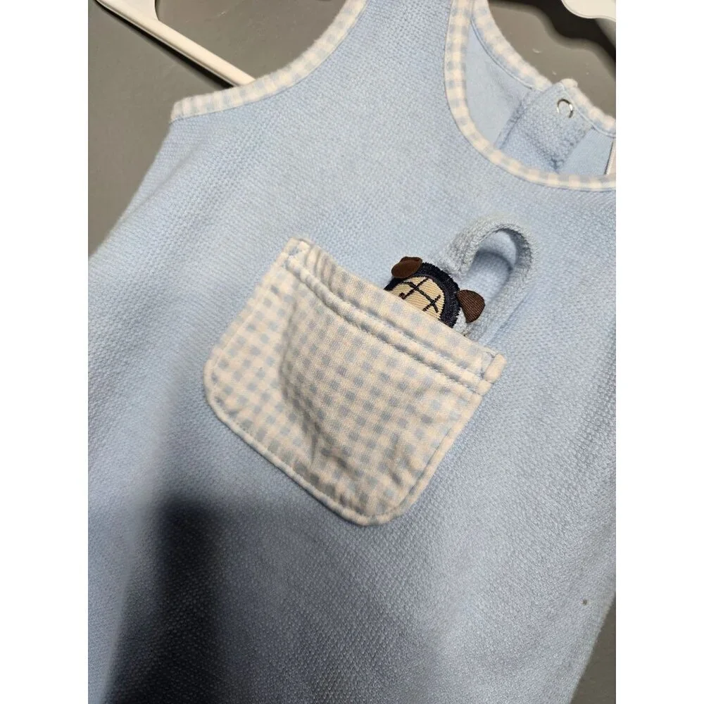 Vintage The Children's Place Baby Boy Blue Bear One Piece